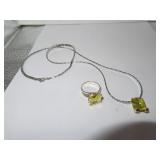 NICE Necklace & Ring Size 9 (Pendant & Ring Signed