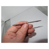 Antique Brooch Pin Signed Sterling 3&1/8"