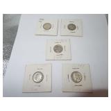 5 Silver Dimes =1946 - 1960- 1963S - 1964 -