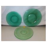 Antique Stretch Glass Plates (1=9" and 2 = 7&7/8")