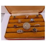 Assortment of Rings in Vintage MELE Ring Box