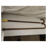 2 Wood Walking Canes 37"