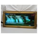 NO SHIPPING -Mid-Century Lighted Waterfall Picture