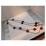 Vintage Accessocraft N.Y.C. Red Glass Necklace