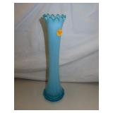 Ornate Vintage Ice Blue Vase = 13"