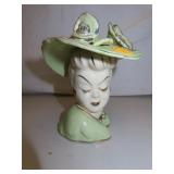 Vintage Japan Lady Head Vase 5&1/4"