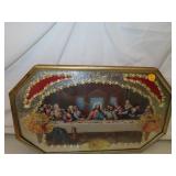 Vintage Jesus - Last Supper Print with Convex