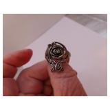 Vintage AVON 925 Silver Rose Ring Size 9