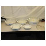 4 Piece Corningware Corn Flower & 1 Currier & Ives