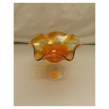 Vintage Marigold Carnival Glass Compote 6"x5&1/4"