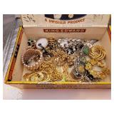 Cigar Box with Assorted Jewelry (as shown)