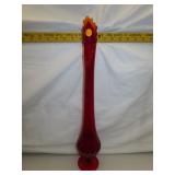 Vintage Viking Glass Twisted Diamond Vase =