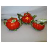 Antique Royal Bayreuth 3 Piece Set = TeaPot -