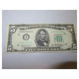 Series 1950B $5.00 Federal Reserve Note