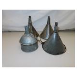 4 Vintage Funnels (1=Enamelware)