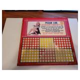 Vintage PinUp Girl Pecan Log Punch Board Unpunched