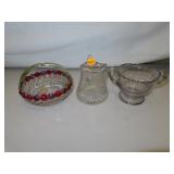 Vintage Glassware Basket - Creamer & Sugar= Non