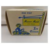 c1933 Maxon Maid Ice Cream Pint Box Wood River