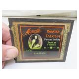 Antique Advertising= Marcelle Bonded Talcum =