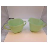 Vintage Fire King Jadeite Cream & Sugar (Charm)