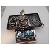 Large 5" Sterling Silver Flower Brooch Pin