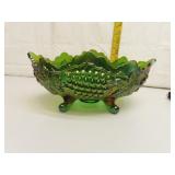 Antique Northwood Green Oval Carnival Glass Grape