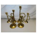 6 Brass Candle Holders (tallest = 9&1/2")