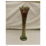 Vintage Fenton Plumes & Panels Vase 14"x4"x3&1/2"