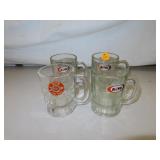 4 Vintage "Short" A&W Root Beer Mugs 3&1/4"