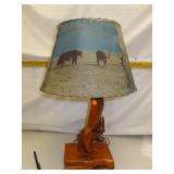 Vintage Cedar Wood Hand Made Lamp  (Hereford