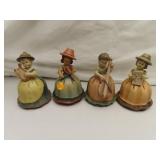 Set of 4 ANRI Music Box Girls 5&1/8"