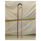 2 Antique Carnival Barker Canes 37" and 33"