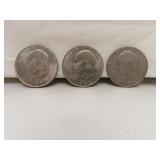3 (1972D) IKE Eisenhower Dollars