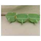 3 Piece Vintage Fire King Jadeite = 2 Cups &