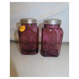 Purple Glass Salt & Pepper Set = 4&1/2"
