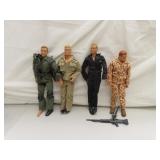 4 G.I. Joe Dolls - 1 missing boot (12")