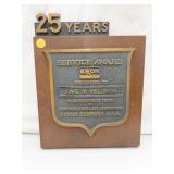 Vintage EXXON 25 Years Service Award Plaque