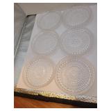 Set of 6 Ornate Glass Coasters 3&3/8"