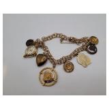 Old Gold Filled Charm Bracelet -1= Northwestern