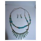 Jade & Turquoise Necklace & Earrings Set