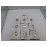 10 Silver Mercury Dimes = 1917 - 1923 - 1924D -