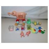 Vintage Hard Plastic Elephant Toys & more