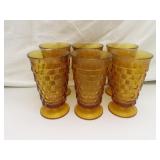 6 Vintage Amber Fostoria American (Whitehall)