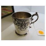 Vintage Ornate Silverplate Cup 3"