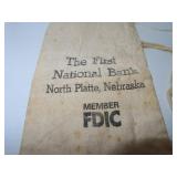 Vintage Coin Bank Bag = North Platte, Nebraska