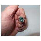Vintage Turquoise & Silver Ring Size 6.75-unsigned