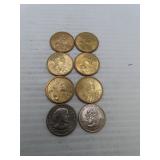 6 Sacagawea Dollars - 1 Susan B Anthony Dollar &