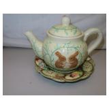 Vintage UCAGO TeaPot & Underplate 6&1/2" tall