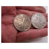 1934 & 1941S Silver Walking Liberty Half Dollars