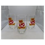 3 (1951) Squirt & Whiskey - Glow Ball Glasses =